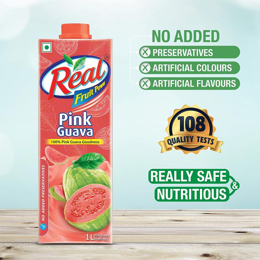 Real Fruit Power Pink Guava Juice (1 Ltr)